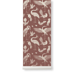 FERM LIVING katie scott wallpaper birds (dusty red) 