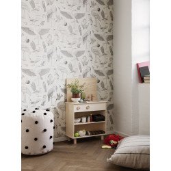 FERM LIVING katie scott wallpaper birds (Off White) 