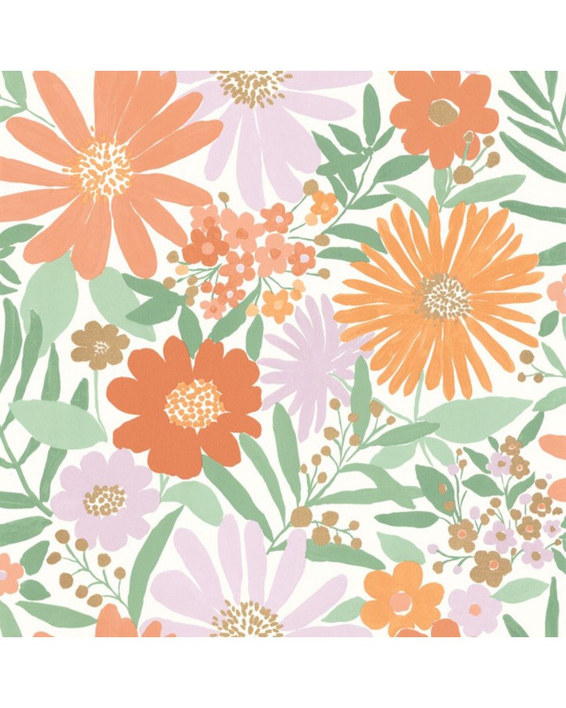 CASELIO wallpaper daisy (white green parma) 