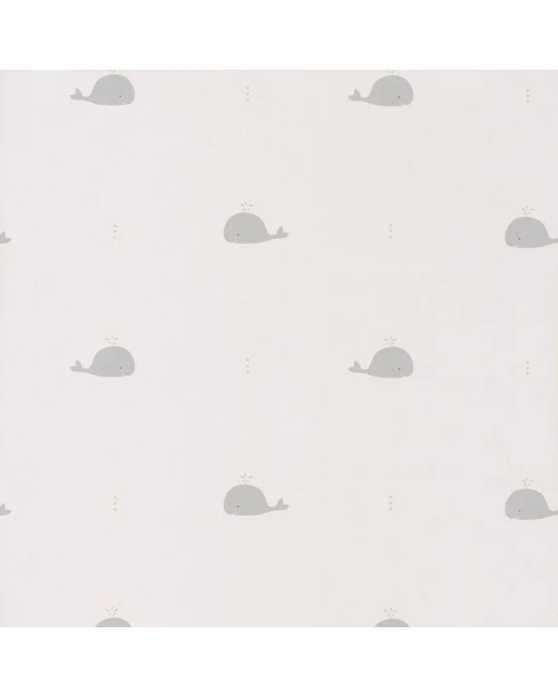 casadeco - wallpaper whale (grey) 