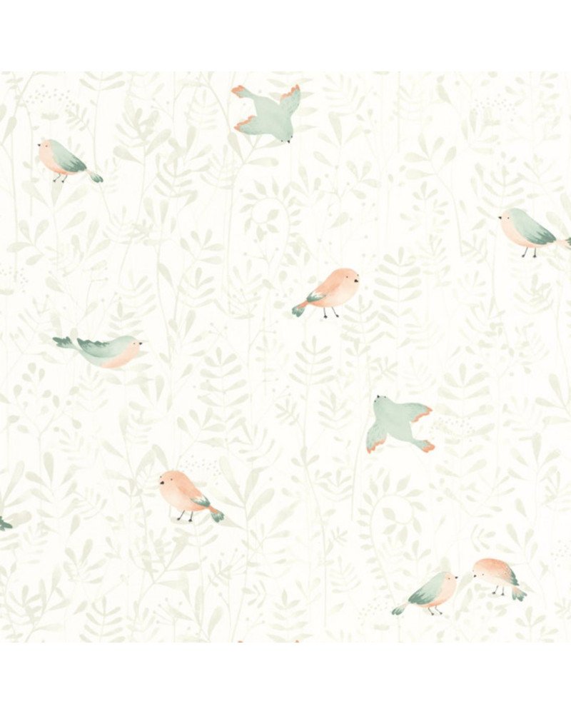 casadeco - wallpaper flying bird (green) 