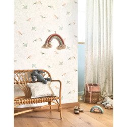 casadeco - wallpaper flying bird (green) 