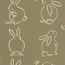 CASADECO wallpaper FUNNY BUNNY (Khaki green) 