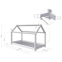 BENLEMI letto casa montessori tery (bianco)