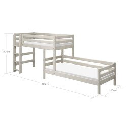 FLEXA Letto Classic semi-alto con scala dritta