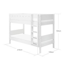 FLEXA White bunk bed w. straight ladder (+3 COLOURS) 