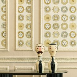 FORNASETTI wallpaper Soli cream and gold 