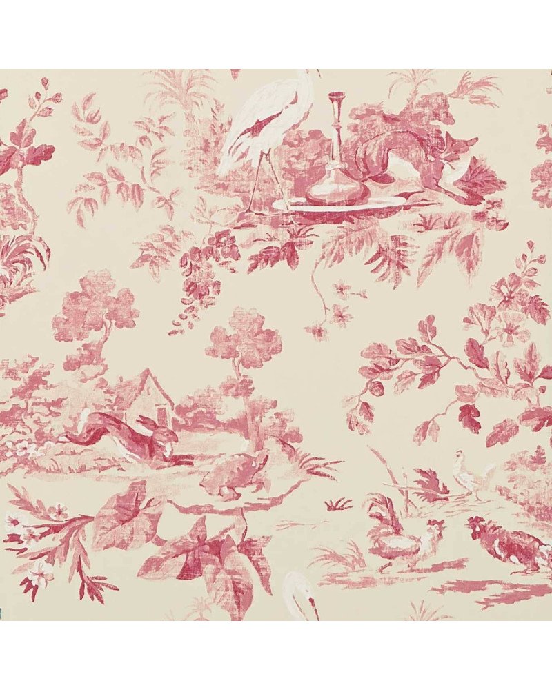 sanderson - wallpaper AESOPS FABLES pink