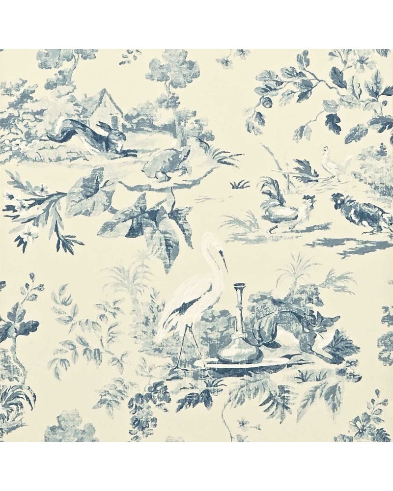 sanderson - wallpaper AESOPS FABLES blue