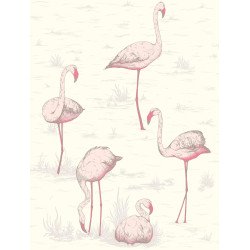 cole & son papel pintado flamingos (powder blue)