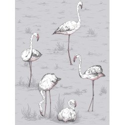 cole & son - carta da parati fenicotteri flamingos (powder blue)