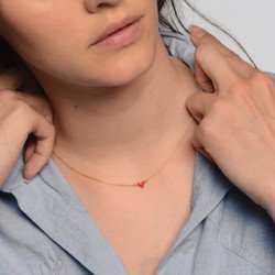 Titlee Grant Heart Necklace (Poppy Red)