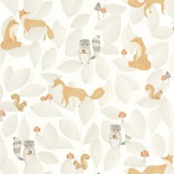 CASADECO carta da parati WOODLAND FRIENDS (Gris duvet)