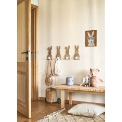 casadeco papel pintado a rayas estrechas beige camel