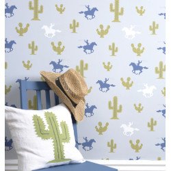 HIBOU HOME carta da parati cactus cowboy