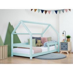 BENLEMI montessori house bed tery with security rail (light bluey)