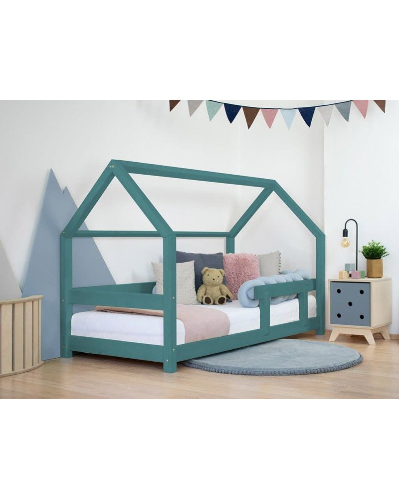 BENLEMI montessori house bed tery with security rail  (green petrol)