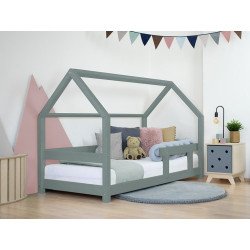 BENLEMI montessori house bed tery with security rail  (sage green)