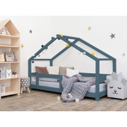 BENLEMI montessori house bed lucky with security rail (green petrol)