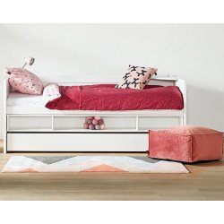 LIFETIME Kidsrooms Space-Saving Bed with Boxes and Drawer/Deluxe (Lacquered White)