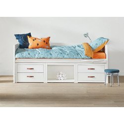 LIFETIME KidsroomsSpace-Saving Bed with Drawer Unit (Lacquered White)