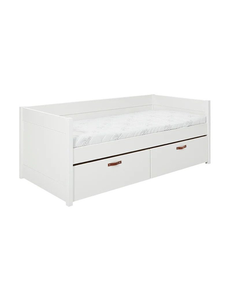 LIFETIME KidsroomsSpace-Saving Bed with Drawer Unit (Lacquered White)