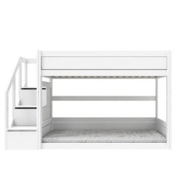 LIFETIME Kidsrooms low bunk bed with step staircase / Luxe slats