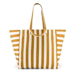 ROSE IN APRIL Elisa Tote Bag Stripes Caramel - Ecru