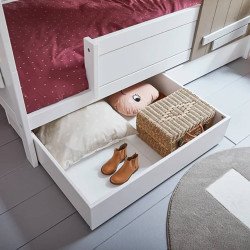 LIFETIME Kidsrooms Cama Ahorra-Espacio con Cajas y Cajón/Deluxe (Lacado Blanco) Spedizione Gratuita