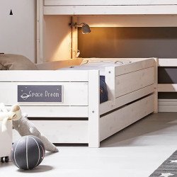 LIFETIME Kidsrooms Cama Ahorra-Espacio con Cajas y Cajón/Deluxe (Lacado Blanco) Spedizione Gratuita