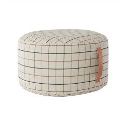 OYOY LIVING DESIGN Grid Pouf Large - Offwhite Best Price