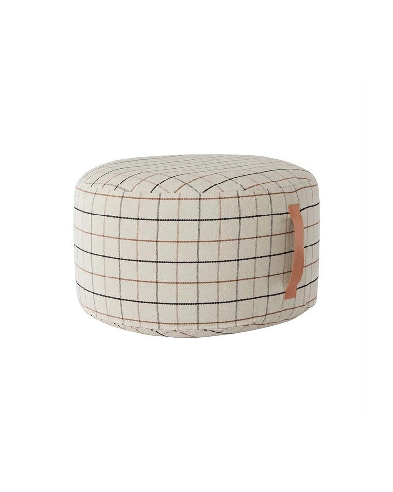 OYOY LIVING DESIGN Grid Pouf Large - Offwhite Best Price