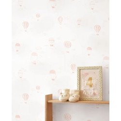 CASADECO papel pintado BALLOONS IN THE CLOUDS rosa