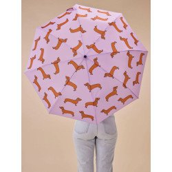 LILAC DACHSHUND ECO-FRIENDLY COMPACT UMBRELLA