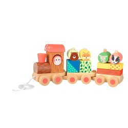 Orange Tree Toys - Treno Puzzle Animali della Foresta