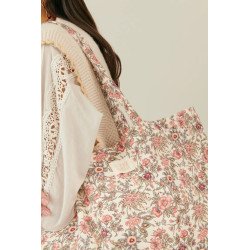 Louise Misha Bolso Beverly - Totebag - flores - blanco - rosa - verde - small