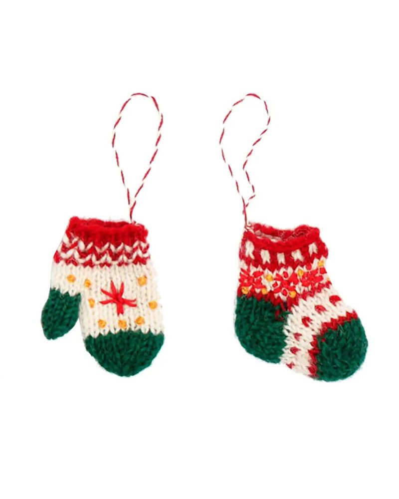 Mitten and Stocking Decorations - Fiona Walker England