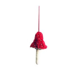 Decorazioni Natalizie Miste A Forma Di Funghi In Velluto Rosso