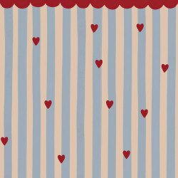dekornik - carta da parati French Hearts Stripes