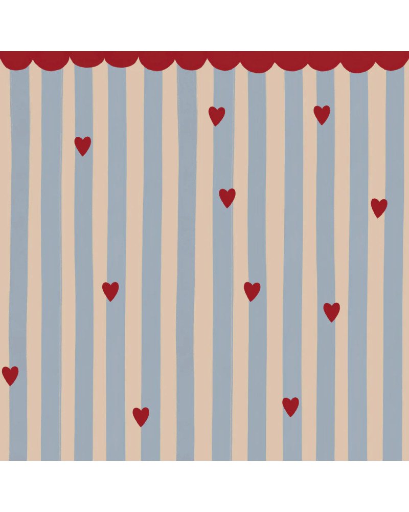 dekornik - wallpaper French hearts stripes Wallpaper