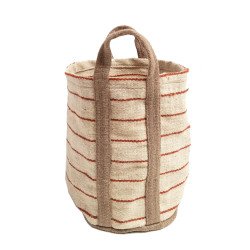 Jute Storage Bag – Beige & Brown Stripes | Binnichi