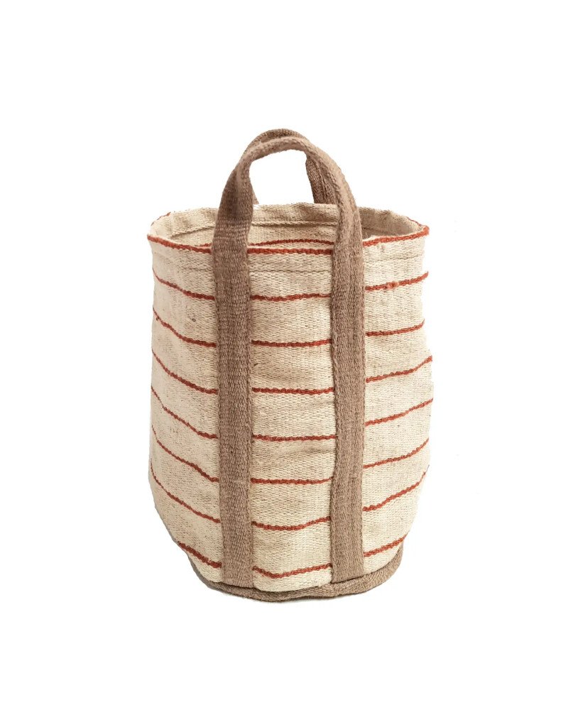 Bolsa de almacenaje de yute beige y marrón | Binnichi