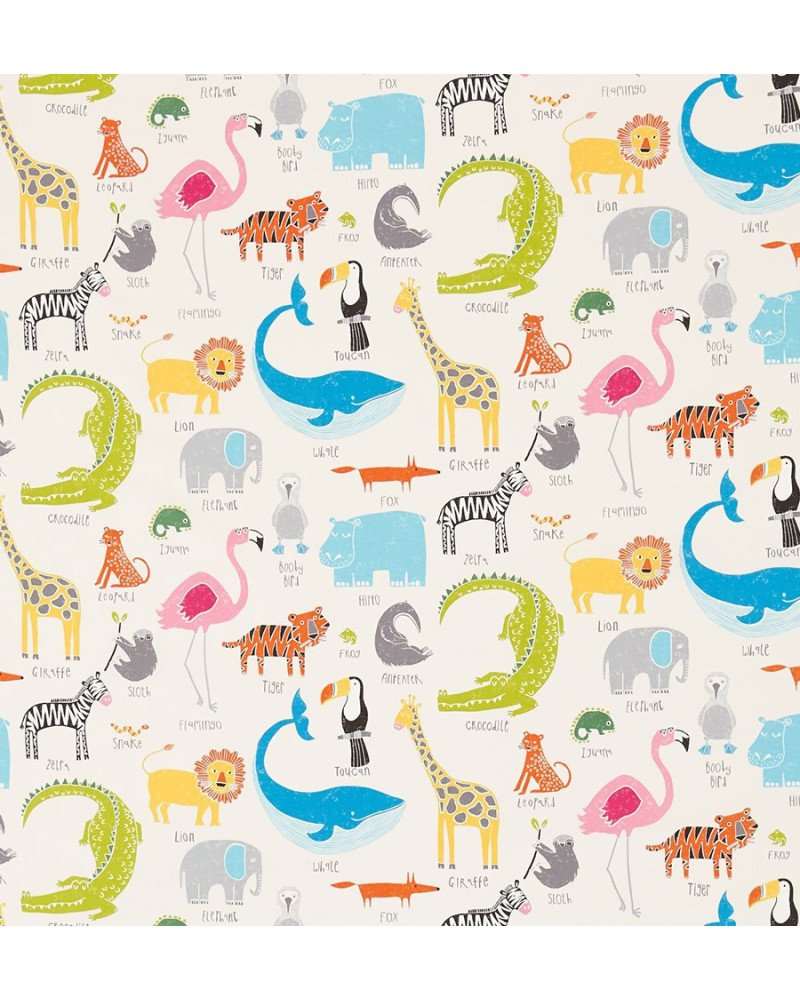 SCION tessuto d'arredo animali animal magic (tutti frutti/chalk)