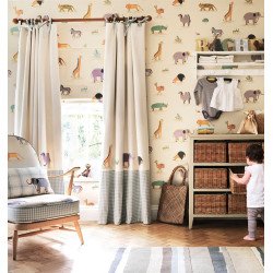 SANDERSON fabric animals of ark two by two neapolitan 