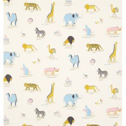 SANDERSON fabric animals of ark two by two neapolitan 