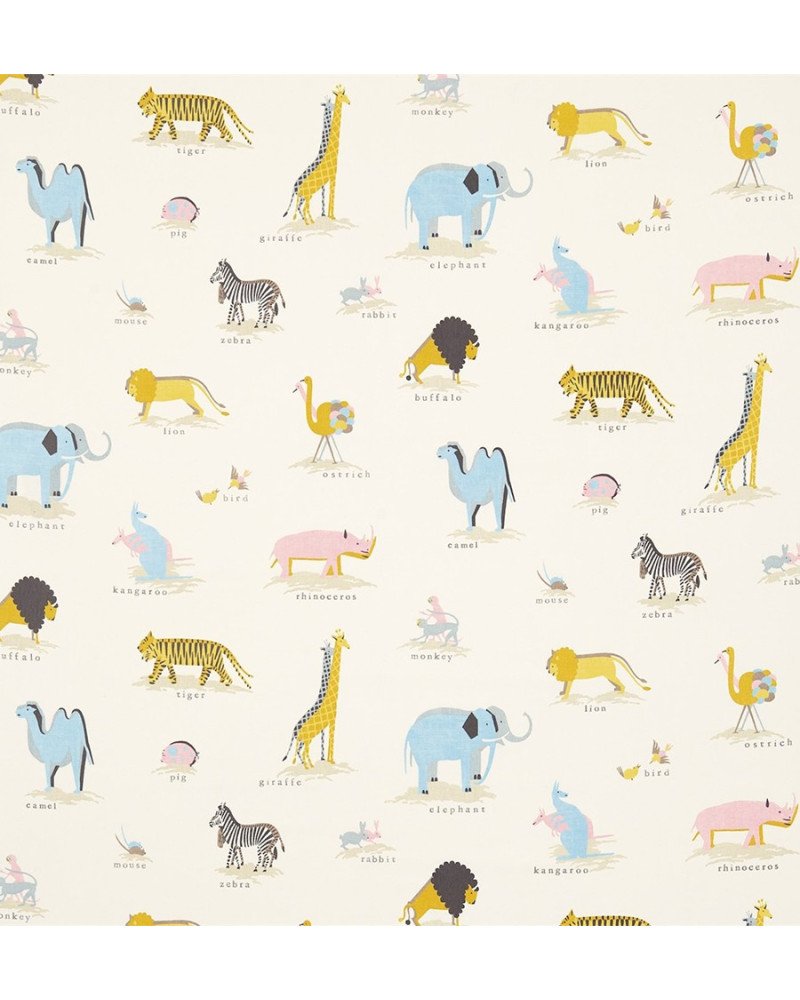 SANDERSON fabric animals of ark two by two neapolitan 