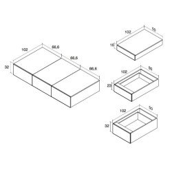 LAGRAMA letto kubox easy way 3 elementi con comodino