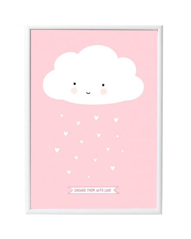 A LITTLE LOVELY COMPANY poster cloud (pink) 