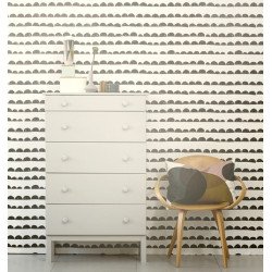 FERM LIVING carta da parati half moon (nero)