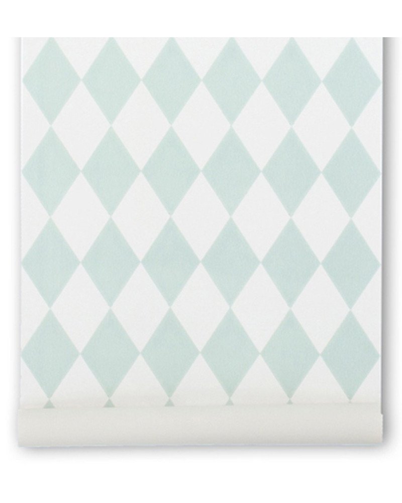 FERM LIVING carta da parati harlequin (verde menta)